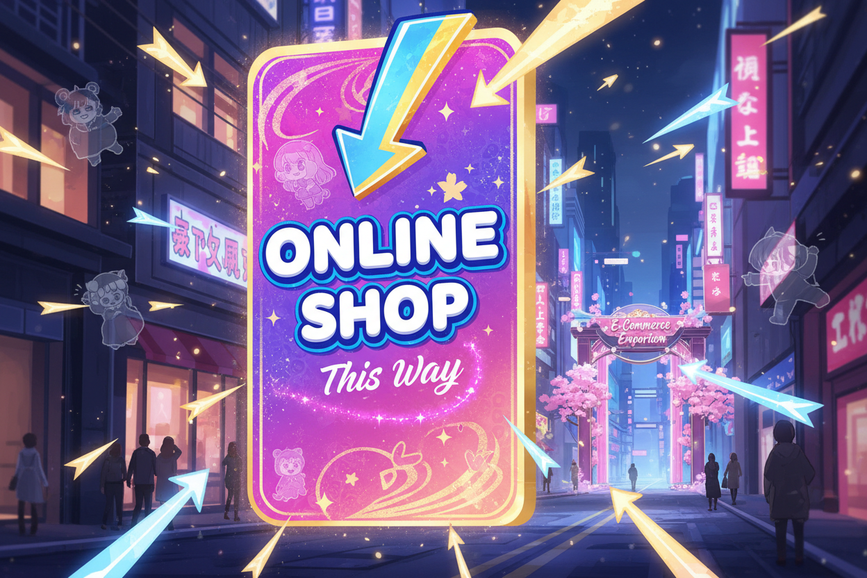 ein bild was anzeigt das es hier zum online shop geht anime art